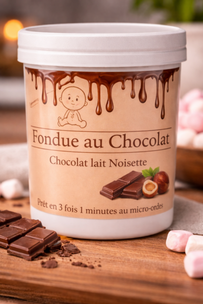 Fondue au chocolat lait noisette – prête en 3 minutes