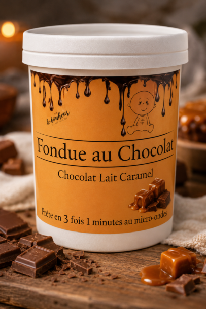 Fondue au chocolat lait caramel – prête en 3 minutes