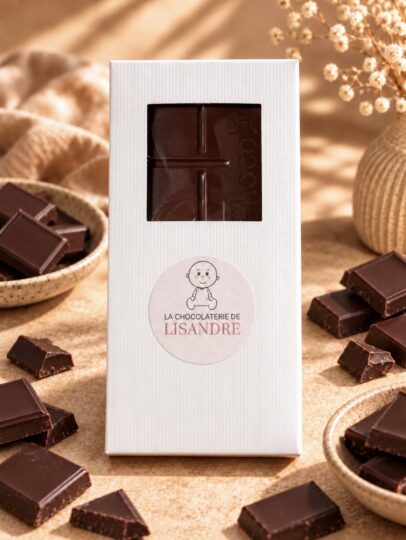 Tablette chocolat au lait d’amande végétal 35 % – Chocolaterie de Lisandre
